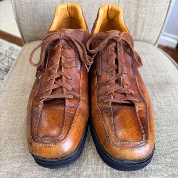 Santoni Club Leather Low-Top Oxford Sneakers – Brown (Size 10) main image 13